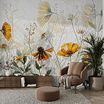 Papier peint Les fleurs sauvages dansent dans la brise