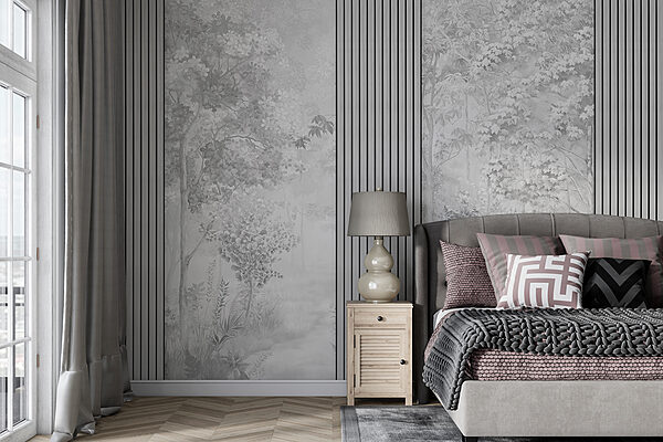 Papier peint Papier peint Arbre avec feuilles et plantes (UGS : w00670v3)