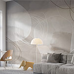 Papier peint Lignes blanches sur fond gris