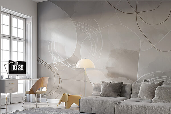 Lignes blanches sur fond gris Papier peint Lignes blanches sur fond gris