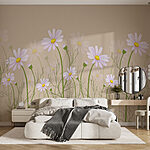 Papier peint Marguerites en fleurs sous le ciel de printemps