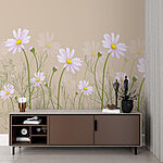 Papier peint Marguerites en fleurs sous le ciel de printemps