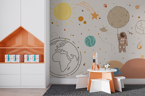 Dessin animé d'une planète Papier peint Dessin animé d'une planète