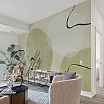 Papier peint Ligne noire sur une surface blanche