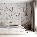 Papier peint Lettre marron o sur fond blanc