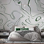 Papier peint Objet vert de forme ovale