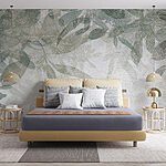 Papier peint Ombre d'une feuille sur un mur