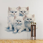 Papier peint Groupe de chatons blancs