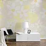 Papier peint Motif de fleurs et de citrons