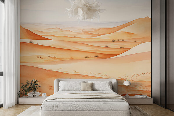 Paysage désertique avec dunes de sable Papier peint Paysage désertique avec dunes de sable
