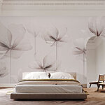 Papier peint Groupe de fleurs blanches