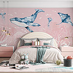 Papier peint Aquarelle d'une baleine