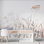 Papier peint Vie marine nageant parmi les coraux