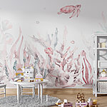 Papier peint Tortue de mer rose avec carapace rose