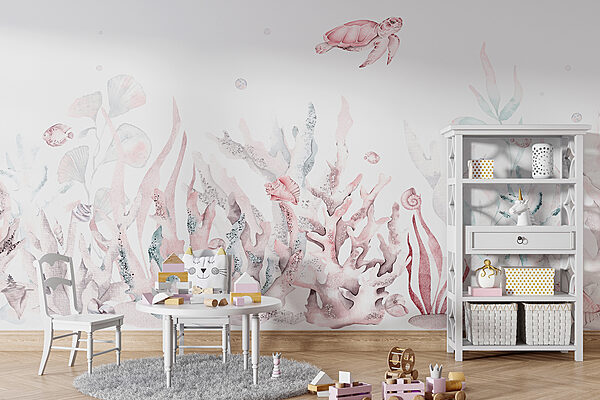 Tortue de mer rose avec carapace rose Papier peint Tortue de mer rose avec carapace rose