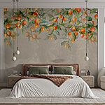 Papier peint Branches d'un arbre fruitier avec des feuilles