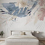 Papier peint Motif abstrait de feuillage tropical