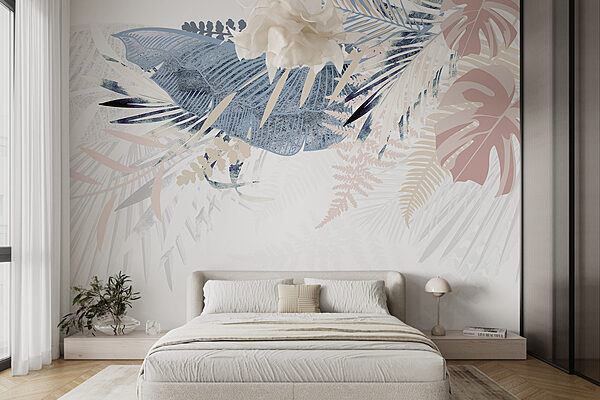 Motif abstrait de feuillage tropical Papier peint Motif abstrait de feuillage tropical