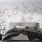 Papier peint Fond blanc avec lignes violettes