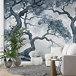 Papier peint Groupe d'arbres avec des branches