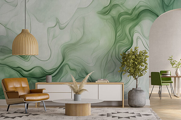 Fumée verte et blanche Papier peint Fumée verte et blanche
