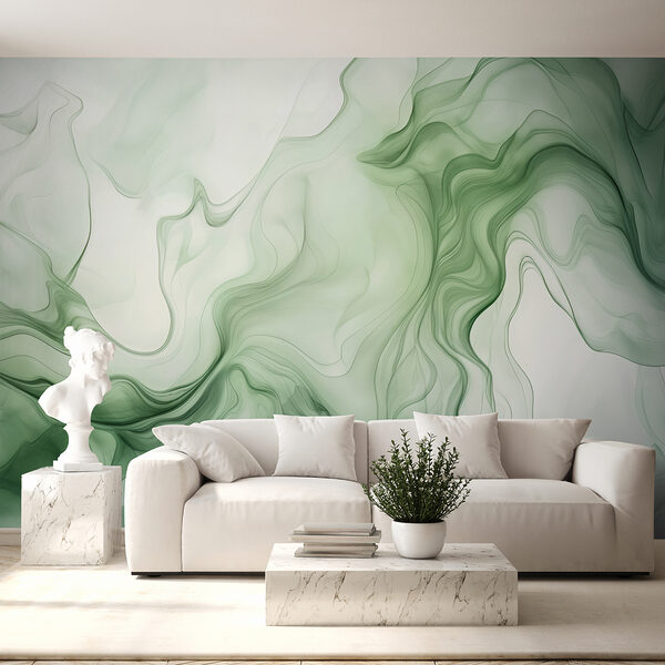 Fumée verte et blanche Papier peint Fumée verte et blanche