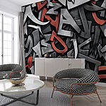 Papier peint Logo rouge et noir