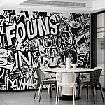 Papier peint Graffiti en noir et blanc