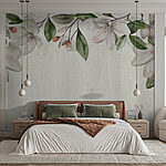 Papier peint Bordure florale avec des fleurs pastel.