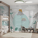 Papier peint Dessin humoristique d'un volcan