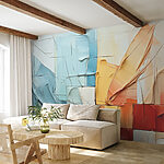 Papier peint Abstraction vibrante dans un chaos peint