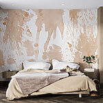 Papier peint Groupe de taches sur une surface blanche