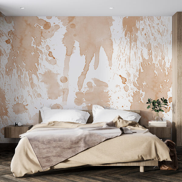 Papier peint Groupe de taches sur une surface blanche