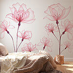Papier peint Groupe de fleurs roses