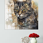 Tableaux Chat aux yeux jaunes