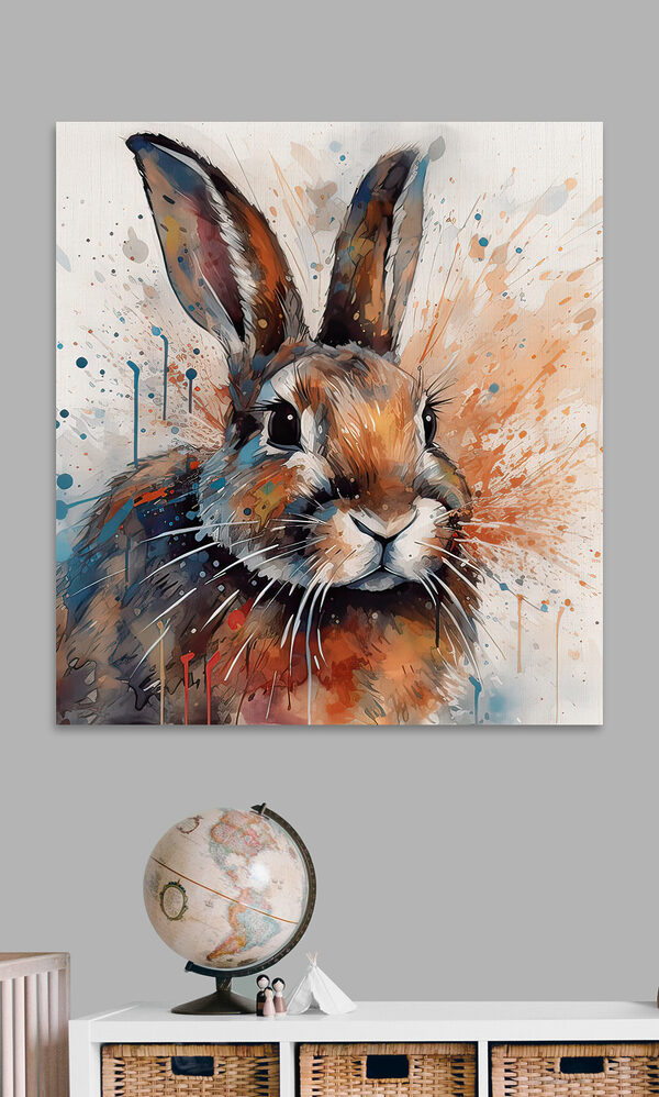 Lapin avec éclaboussures de peinture Tableaux Lapin avec éclaboussures de peinture