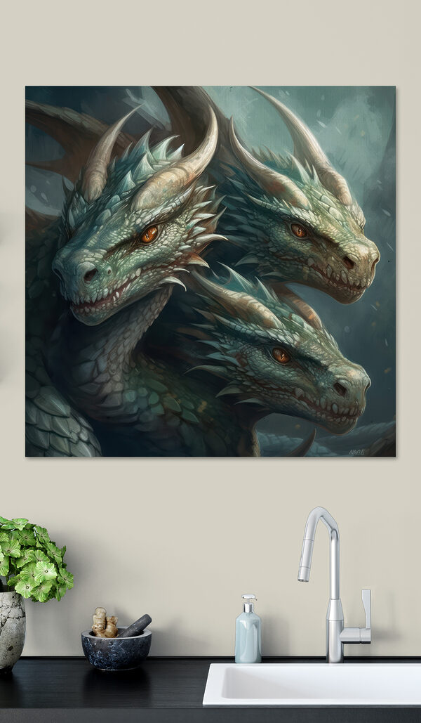 Groupe de dragons aux cornes pointues Tableaux Groupe de dragons aux cornes pointues