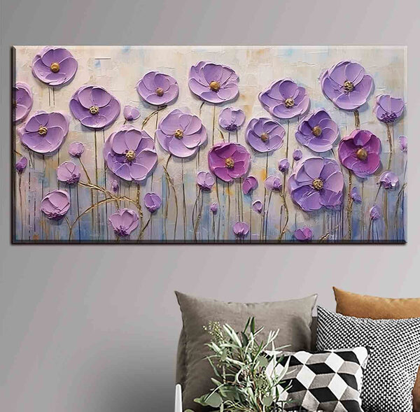 Peinture de fleurs violettes Tableaux Peinture de fleurs violettes