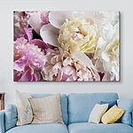 Tableaux Pivoines en peluche dans une douce floraison pastel