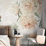 Papier peint Pivoines élégantes en floraison douce