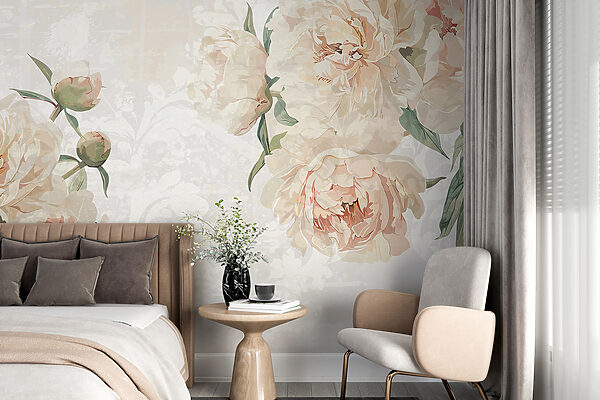 Pivoines élégantes en floraison douce Papier peint Pivoines élégantes en floraison douce
