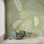 Papier peint Motif des feuilles et des formes