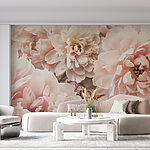 Papier peint Groupe de fleurs roses