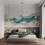 Papier peint Wall murals Watercolor of mountains