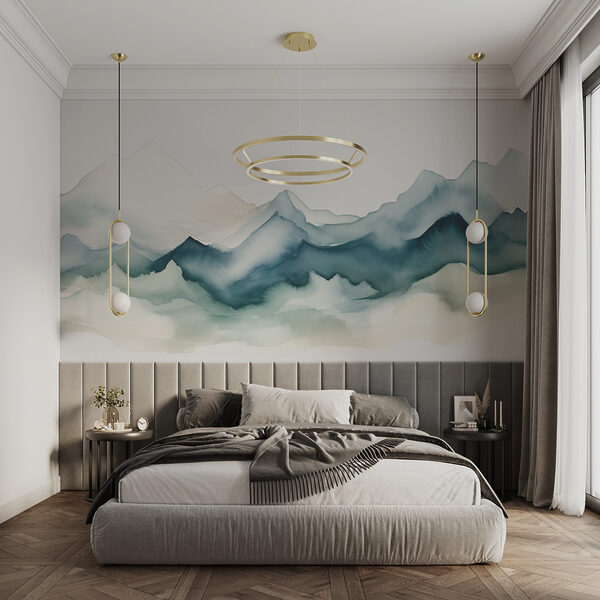 Wall murals Watercolor of mountains Papier peint Wall murals Watercolor of mountains