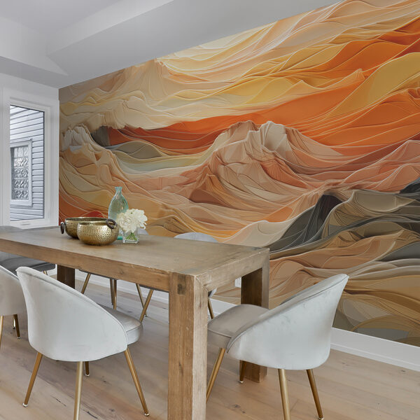 Montagnes colorées avec des lignes Papier peint Montagnes colorées avec des lignes
