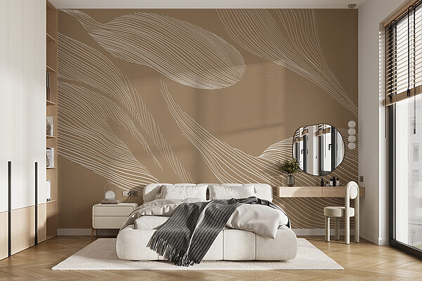 Lignes blanches sur fond brun Papier peint Lignes blanches sur fond brun