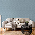 Papier peint Motif bleu et blanc
