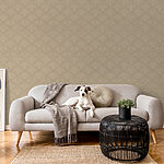 Papier peint Motif marron et blanc