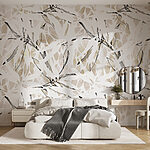 Papier peint Motif de feuilles sur une surface blanche